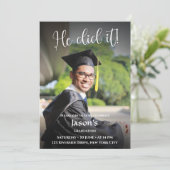 Invitation Il L'A Fait ! Graduation de la photo de dégradé no (Debout devant)