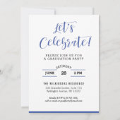 Invitation Il L'A Fait Moderne Script Photo Graduation (Dos)