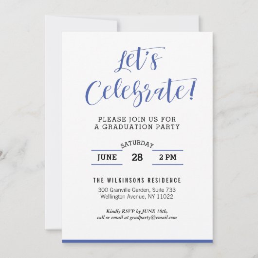 Invitation Il L'A Fait Moderne Script Photo Graduation (Dos)