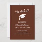Invitation Il L'A Fait Photo Burgundy Graduation (Dos)