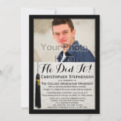 Invitation Il L'A Fait Tassel Custom Photo College Graduation (Devant)