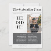 Invitation Il L'A Fait Unique Journal 2025 Graduation Photo (Devant)