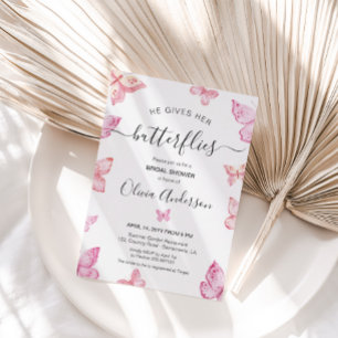 Invitation Il lui donne de la Fête des mariées pour les papil