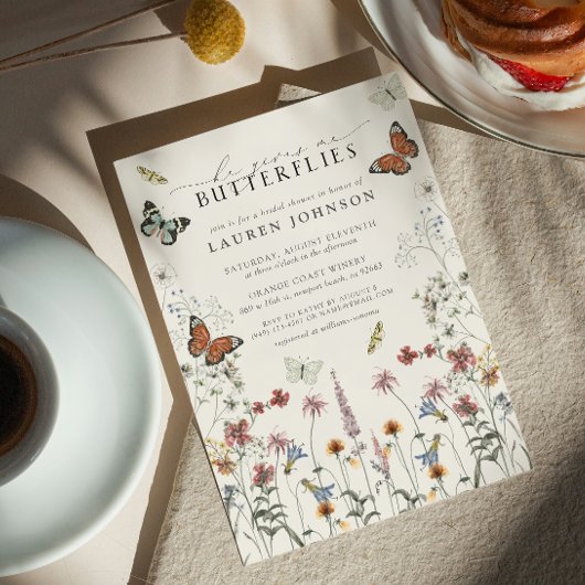 Invitation Il Me Donne Des Papillons Fête des mariées Boho