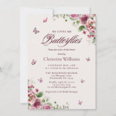 Invitation Il Me Donne Des Papillons Fête des mariées Florale (Devant)