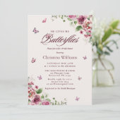 Invitation Il Me Donne Des Papillons Fête des mariées Florale (Debout devant)