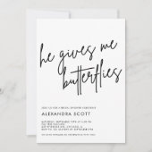 Invitation Il me donne des papillons Fête des mariées minimal (Devant)