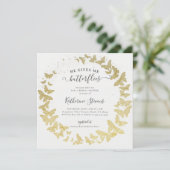 Invitation Il Me Donne Des Papillons Fête des mariées Or Mode (Debout devant)