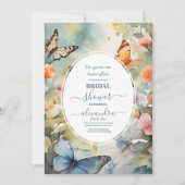 Invitation Il me donne des papillons Fleur sauvage Fête des m (Devant)