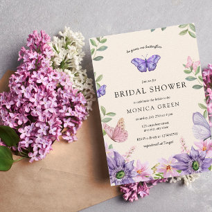 Invitation Il me donne des papillons Fleur sauvage Fête des m