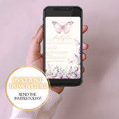 Invitation Il Me Donne Des Papillons Fleur sauvage Fête des m