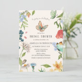 Invitation Il me donne des papillons Fleur sauvage Fête des m (Debout devant)