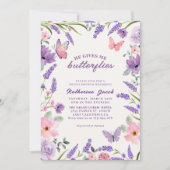 Invitation Il me donne des papillons Lavender douche nuptiale (Devant)