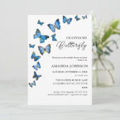 Invitation Il Me Donne Des Papillons Nuptiale Douche Invitati (Debout devant)