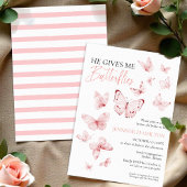 Invitation Il Me Donne Des Papillons Rose Fête des mariées