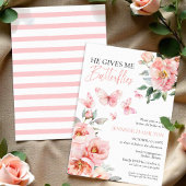 Invitation Il Me Donne Des Papillons Rose Fête des mariées