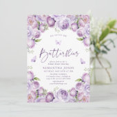 Invitation Il Me Donne Des Papillons Violets Fête des mariées (Debout devant)