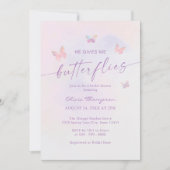 Invitation Il Me Donne Fête des mariées Aux Papillons (Devant)