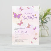 Invitation Il Me Donne Fête des mariées Aux Papillons (Debout devant)