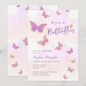 Invitation Il Me Donne Fête des mariées Aux Papillons (Devant / Derrière)