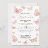 Invitation Il Me Donne Fête des mariées Aux Papillons (Devant)