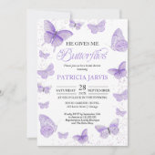 Invitation Il Me Donne Fête des mariées Aux Papillons (Devant)