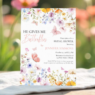 Invitation Il Me Donne La Fête des mariées Fleur sauvage Des 