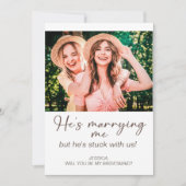 Invitation Il m'épouse coincée avec nous Photo de la servante (Devant)