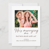 Invitation Il m'épouse coincée avec nous Photo de servante d' (Devant)