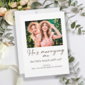 Invitation Il m'épouse coincée avec nous Photo de servante d'