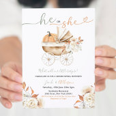 Invitation Il ou elle En vichy Citrouille Carriage