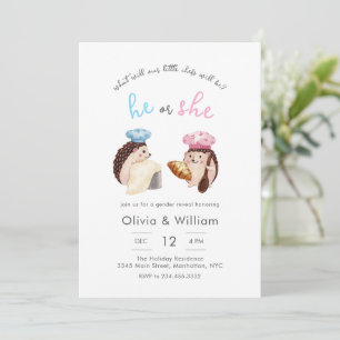 Invitation Il ou Elle Hérisson Chef Révélation du Sexe