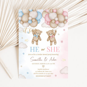 Invitation Il ou Elle Ours Révélation du Sexe