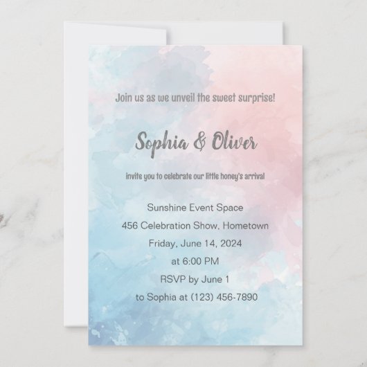 Invitation Il Ou Elle Ours-Y Excité Baby shower De Révélation (Dos)