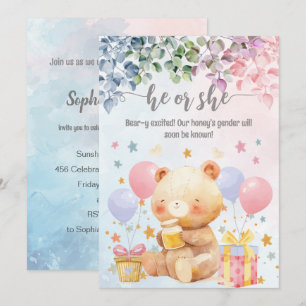 Invitation Il Ou Elle Ours-Y Excité Baby shower De Révélation