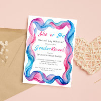 Il ou elle rose et bleu ruban ondulé sexe révéler