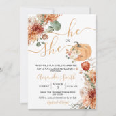 Invitation Il ou elle Rustic Floral Fall Genre Revevela Party (Devant)