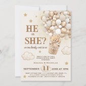 Invitation Il ou elle Sexe Révèle Teddy Bear Ballons (Devant)