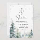 Invitation Il ou elle Snowflakes Winter Genre Revey (Devant)