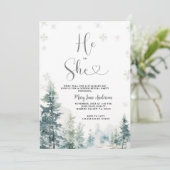 Invitation Il ou elle Snowflakes Winter Genre Revey (Debout devant)