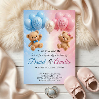 Invitation Il ou Elle Teddy Révélation du sexe