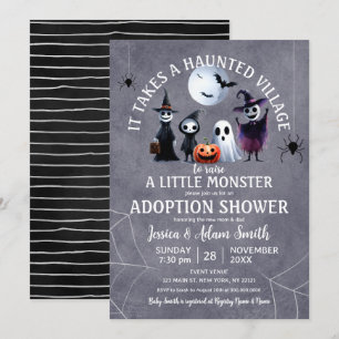 Invitation Il Prend Haunée Village Halloween Adoption Douche