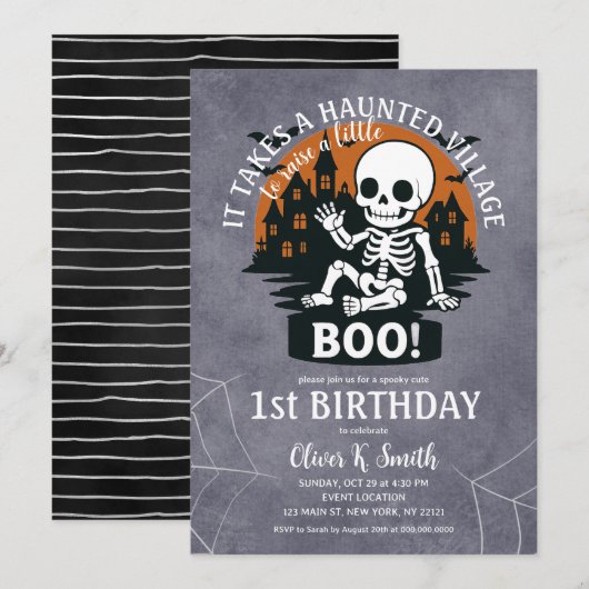 Invitation Il prend Haunted Village Halloween 1er Anniversair (Devant / Derrière)