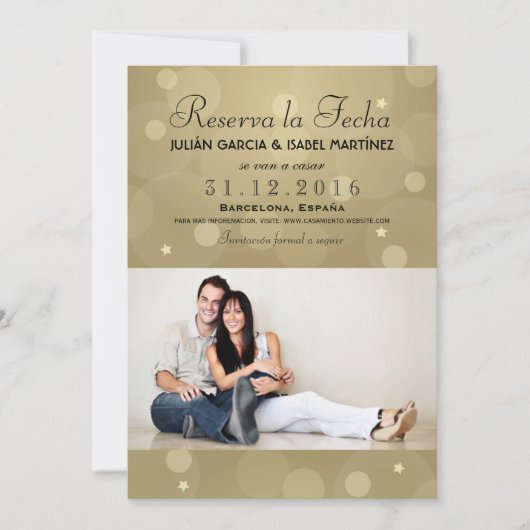 Invitation Il réserve la Date Mariage Annonce Targeta Photo (Devant)