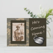 Invitation Il revient à la maison Accueil Parti militaire (Debout devant)