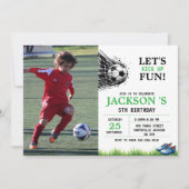 Invitation Il s'envole | Soccer 5e anniversaire fête (Devant)