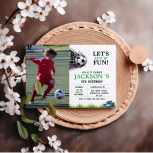 Invitation Il s'envole Soccer 5e anniversaire fête