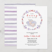 Invitation Il Y A Du Lapin Sur Le Chemin, Baby shower (Devant / Derrière)