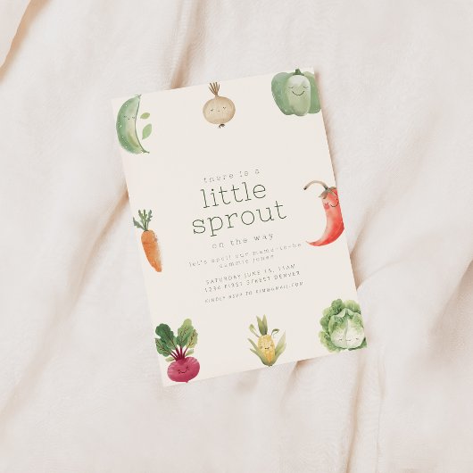 Invitation Il y a un Little Sprout sur le chemin Baby shower