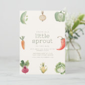 Invitation Il y a un Little Sprout sur le chemin Baby shower (Debout devant)